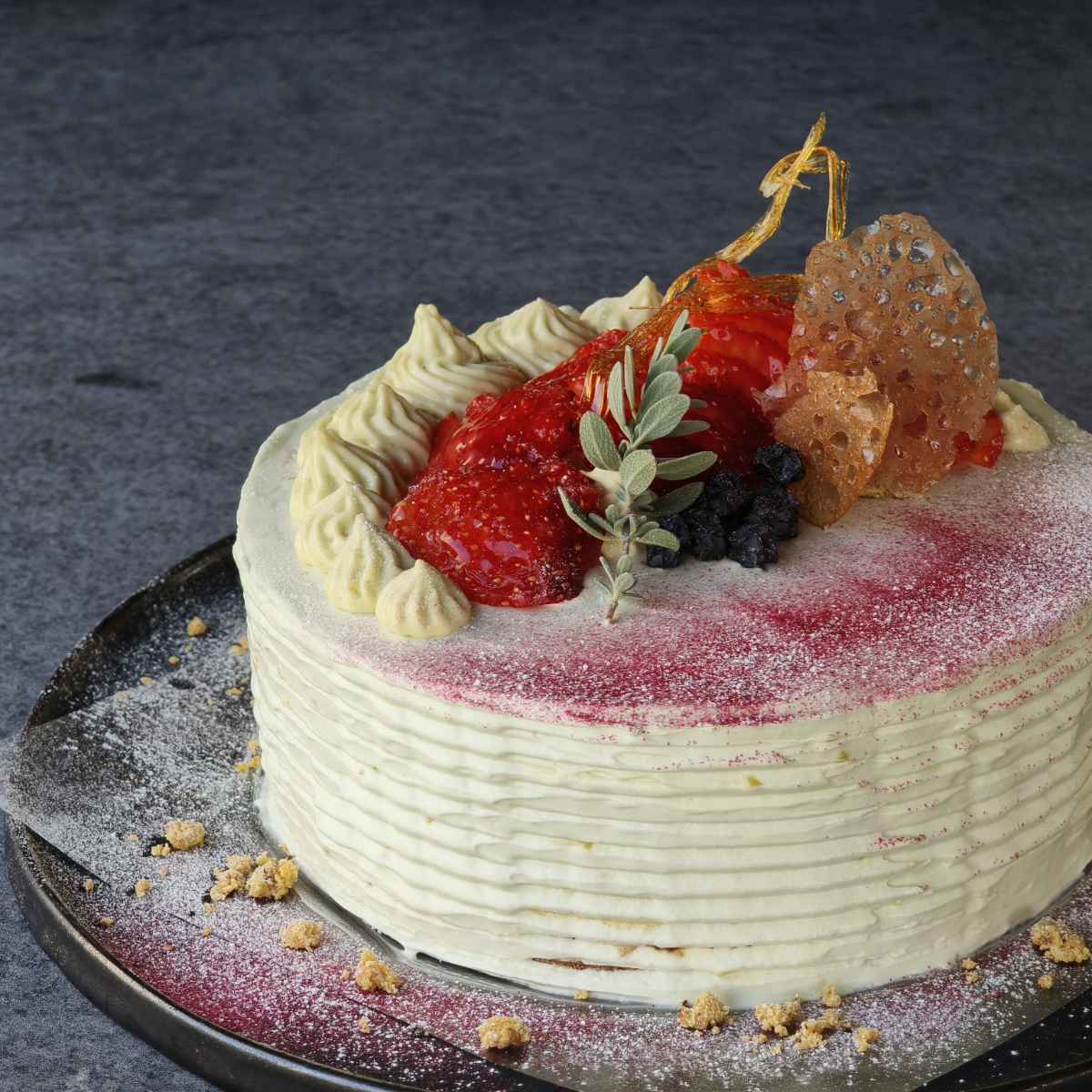 Strawberry and Pistachio Entremets
